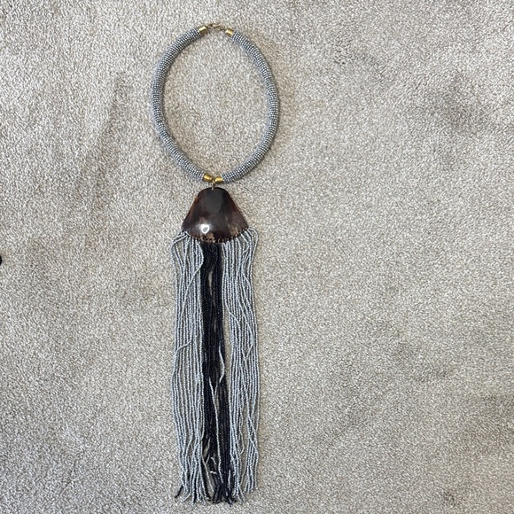 Beaded Fringe Necklace - Picture 1 of 7